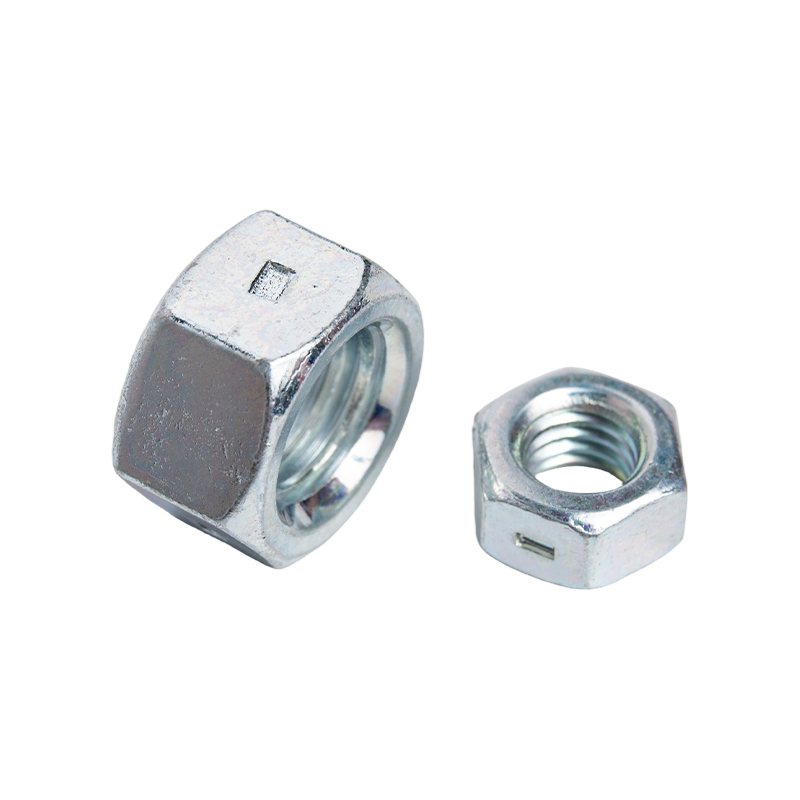 Carbon steel hexagonal nut na naselyohang three-point fastener external hexagonal nut nut 4.8 grade locking screw