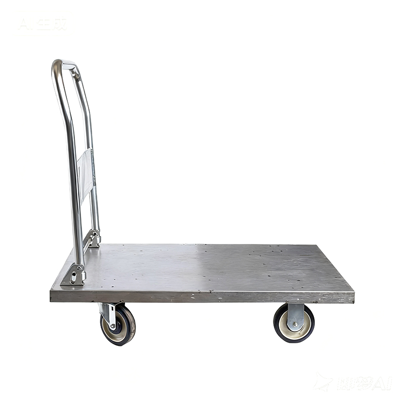 heavy-duty na steel trolley, cargo trolley, transporter, household flatbed trolley, portable trailer, folding small trolley, hand- pulled trolley